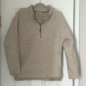 Time and Tru Teddy Half Zip Pullover Beige Neutral Warm Size Medium